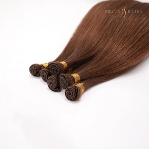 22inch Full Cuticle single donor European Virgin Hair Straight Double Drawn Hand-Tied Weft Bundles