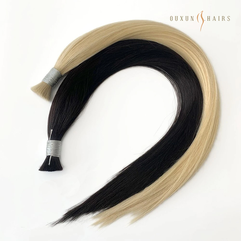 Διπλό τραβηγμένο Virgin Remy Hair Raw πετσέτα ευθυγραμμισμένο Ευρωπαϊκά βραζιλιάνικα μαλλιά για πλέξη χύμα μαλλιών Ανθρώπινα ίσια ( (10)