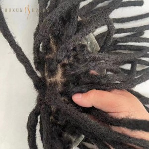 OXSM01 Peruvian Indian Remy Virgin Human Hair Hairpiece #1b Natural Black 8×10 Toupee Dreadlocks Full Silk Topper Hair Pieces Men Toupee Black American Afro Curly Men-Hair Piece Manufacturers