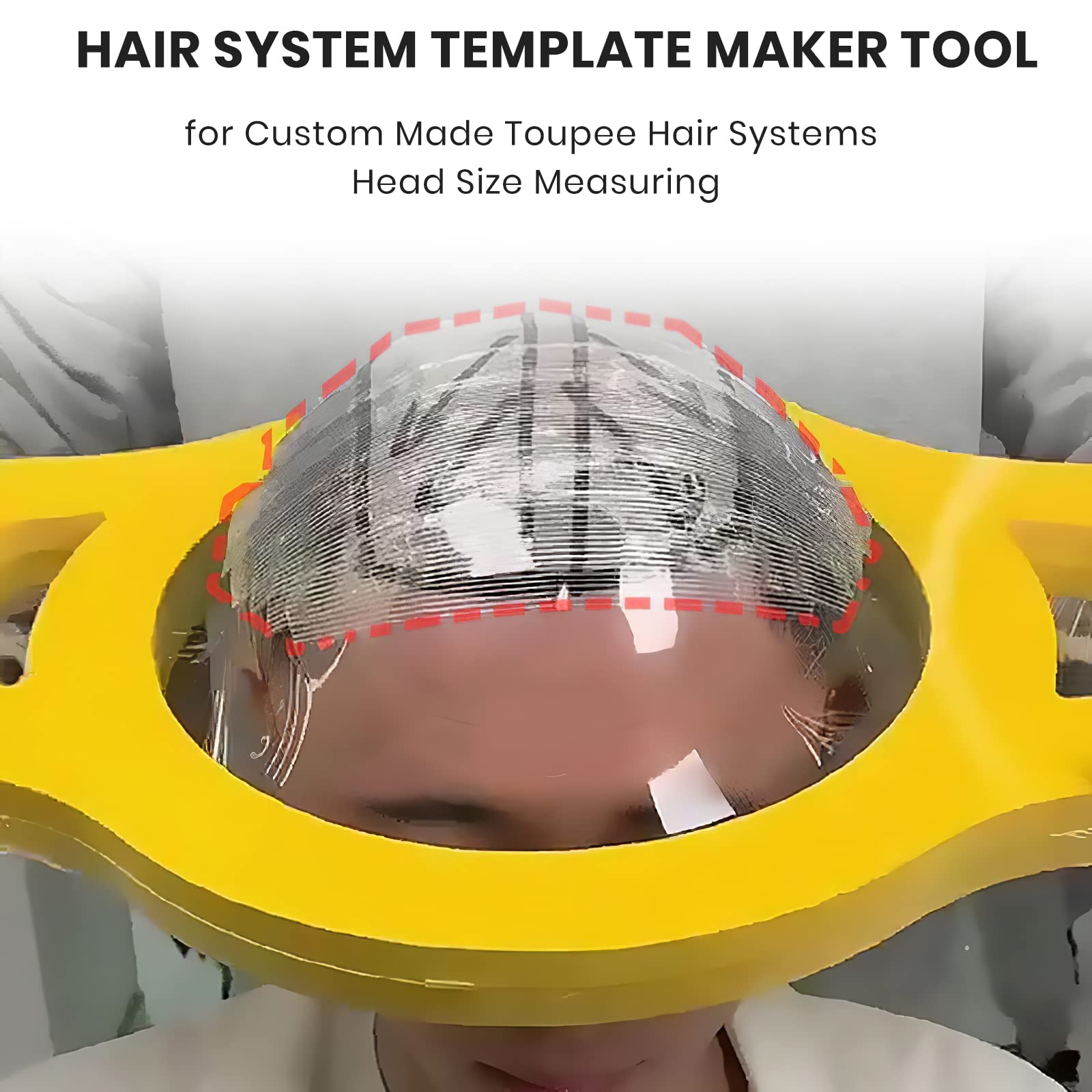 Hårsystem Template Maker Tool för Custom Made Toupee Hair Systems Huvudstorlek Mät Formverktyg Mallmakare (5)