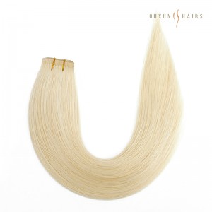 Human Hair For Weaving Wholesale Invisible Flat Wefts Hair Extensions Light Beach Blonde #613