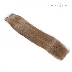 Makullan Radiant: 24 ″ Ganuwa Tape Hair Extensions a cikin #8 Cinnamon Brown Cikakken Shugaban 150g FACTORY Skin Weft FACTORY - Kyakkyawa mara kyau don Hasken Halitta