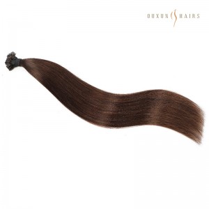 #2 Dark Brown Virgin Hair Straight Keratin Flat Tip Bead Extensions -Private Label Hair Extension Company