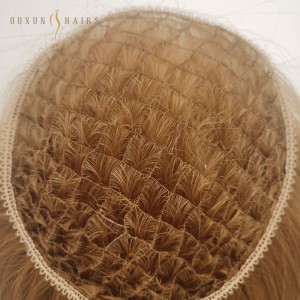 OXFT08 Microline Custom Topper -Mesh Cheve Entegrasyon Fishnet Hair Topper CUSTOM-MADE HAIR SYSTEM PE Line Hairpieces Ak ekstansyon cheve Vyèj Cheve Imèn pou Pasyan Kansè-Prime Factory Outlet H...