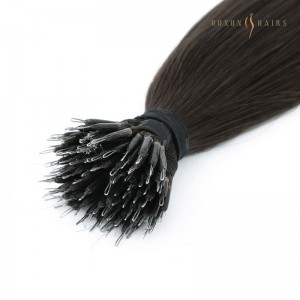 26 inch Full Head of Indian Remy Micro Nano Bead Ring Hair Extensions #1b Natural Black-Hair Weave Vendors