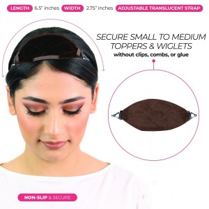 TopGrip No-Slip Comfort Band to Secure Small Toppers & Wiglets, Eliminates Clips No More Clips or Combs hair