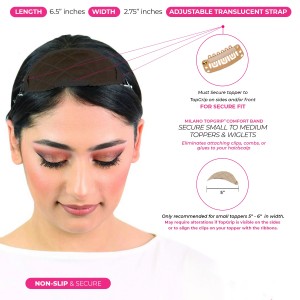 TopGrip No-Slip Comfort Band to Secure Small Toppers & Wiglets, Eliminates Clips No More Clips or Combs hair