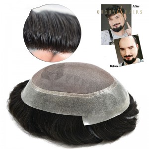 OXAM03 Australia Mono Center with Poly Hair Replacement System PU Skin Perimeter Hair Units Men Toupee Men Wigs- Hairpiece Suppliers