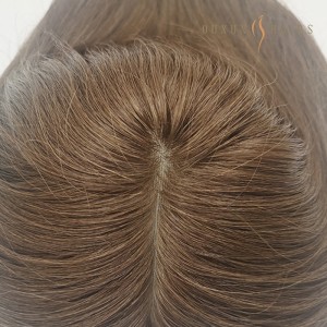 OXTS28 Jewish Hair Topper Human Natural Hairpiece 100% Natural Hair Clip in Real Hair  Wholesale European Hair 10 inch White Women Custom Women Hair System Wholesale