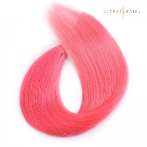 Pink Color Dying Nano Ring Hair Extensions Pre Bonded 100% Virgin Human Hair 1G Strand Extensions 100g 22inch-Wholesale Human Hair Bundles