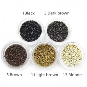 Wholesale Customized Color Size Copper Aluminum Silicone Lined Tube Micro Ring Bead Nano I Tip Hair Extensions Beads 5000pcs 3629 x 4.5mm Copper mini locks links 8 Color Options Straight Micro Beads