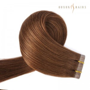 Wholesale Chinese Virgin Human Hair 24inch Seamless PU Skin Weft Invisible Hair Extensions  Double Drawn Thin Inject Natural Hair