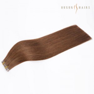 Wholesale Chinese Virgin Human Hair 24inch Seamless PU Skin Weft Invisible Hair Extensions  Double Drawn Thin Inject Natural Hair