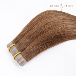 Wholesale Chinese Virgin Human Hair 24inch Seamless PU Skin Weft Invisible Hair Extensions  Double Drawn Thin Inject Natural Hair