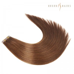 Wholesale Chinese Virgin Human Hair 24inch Seamless PU Skin Weft Invisible Hair Extensions  Double Drawn Thin Inject Natural Hair