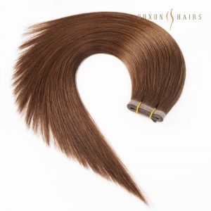 Wholesale Chinese Virgin Human Hair 24inch Seamless PU Skin Weft Invisible Hair Extensions  Double Drawn Thin Inject Natural Hair