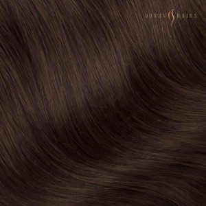 Premium 18-Inch Dark Brown 100% Remy Human Hair Extra Thin Flat Hybrid Weft Extensions-Direct from Manufacturer, 100g, Color #2