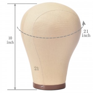 Cork Canvas Block Hefor Wigs Making Display (Wig Stand,Wig Cap,T-Pins,Sewing Thread) Mannequin Head For Making Lace Wigs&Display Styling Wig Stand 22″