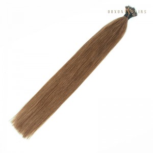 Double Drawn Fusion Laser Beam Medium Brown Nano Ring Hair Extensions Stuck in Hair Full Head Hair Extension Wholesale Suppliers