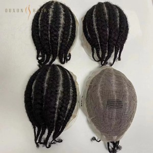 OXLM05 Toupee For Men Braided Full Lace Wig Men Toupee For Black Men Human Hair Replacement Afro Corn Braids Male Hair Prosthesis Wigs for Men-Hair Piece Manufacturers