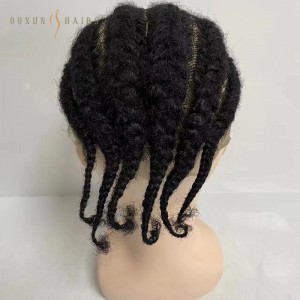 OXLM05 Toupee For Men Braided Full Lace Wig Men Toupee For Black Men Human Hair Replacement Afro Corn Braids Male Hair Prosthesis Wigs for Men-Hair Piece Manufacturers