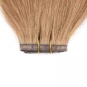 Direct Factory Wholesaler Price #12 Dirty Blonde Flat Silk PU Skin Ultra Weft Hair Extensions