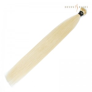 Nano-tip Human Hair Extensions,Nano Ring Hair Extensions #613 Bleach Blonde,100% Unprocessed Raw Temple Human Hair-Hair Extensions Factory