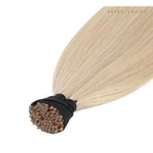 Real Human Hair Extensions -BRAZILIAN #1001 Pearl Blonde Straight Stick Tip/ I Tip Colored Hair Extensions