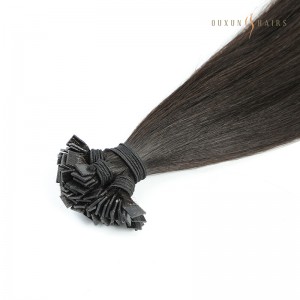 100% Remy Hair Pre Donded Flat Tip #2 Color China Hair Extensions No Tangle, Silk Hair-Private Label Extensions Branding