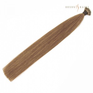 Luxury Nano Ring Hair Extensions Human Hair 16 Inch #12 Dirty Blonde Straight Nano Ring Hair Extensions Balayage 1g/s 50g-Hair Weave Suppliers