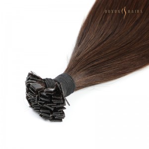 #2 Dark Brown Virgin Hair Straight Keratin Flat Tip Bead Extensions -Private Label Hair Extension Company