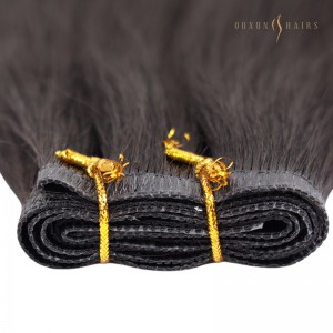 Direct Factory Flat Weft Double Stitched Color Stock Natural Black 1 Weft/100g 100% Double Drawn