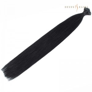 24inch Human Remy Hair 100g Full Head Nano Ring Hair Extensions Double Drawn – Jet Black (#1)-Professional Hair Extension Brands