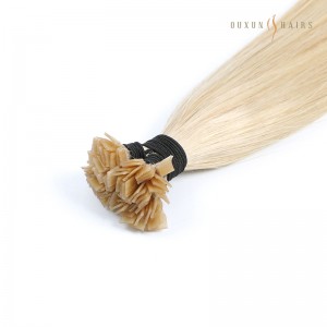 Vanilla Blonde Real Virgin Human Hair Single Donor Hair Wholesale Cold Keratin Hair Extensions Flat Tip 100 grams,100 strands