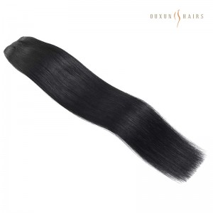 Jet Black Straight Machine Weft #1 100% Human Virgin Hair Extensions: ភាពឆើតឆាយ និងរចនាប័ទ្មគ្មានថ្នេរ