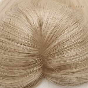 OXTS01 Large Volume 4×4  Handtied Silk Base Hair Topper with Open Wefted Back European Human Hair #18/60 Blended Color Ash Brown to Blonde For White Women Wholesaler