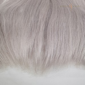 OXLF01 Custom Transparent Lace Frontal 13 * 6 Straight Silver Grey Color for Wigs or Hair Extensions 16inch Heavy Thick Density 100% Real Human Hair-Wholesale Remy Hair