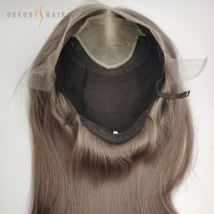 OXJW012 Wholesale Human Hair Lace Front Wigs Manufacturer Ash Brown Jewish Wife Wig Orthodox Jewish Female Hair European Remy Hair