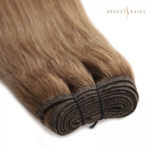 Factory Price Silky Straight Machine Weft Hair Extensions in #6 Medium Brown Shade