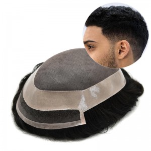 OXMM02 Tsitsi la Amuna Amuna Chigawo Chatsitsi M'malo Mwa Namwali Waku India Remy Tsitsi Toupee Amuna Amuna Okongola Mono Lace Front Mens Toupee Durable Poly Skin PU Around Hair Unit-Cranial Prosthesis Suppliers