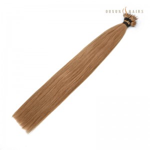 #27 Bronzed Blonde Brazilian Colored Flex Tip Nano Ring Hair Extensions අඟල් 28 දිගු කෙස් සම්පූර්ණ හිස ද්විත්ව අඳින ලද Remy Human Hair- 100 නූල්-මිනිස් හිසකෙස් රෙදි විවීම තොග සඳහා