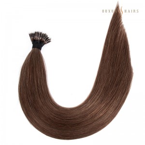 Chestnut Brown Nano Beads Ring Tip Human Hair Extensions 100% Remy Full Head Hair Thick 200G Nanolink Hair Extensions-Chinese Hair Extension Suppliers