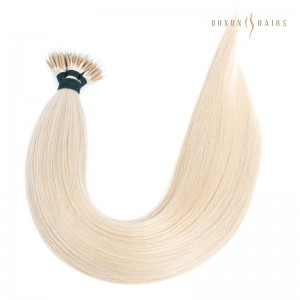 Nano Ring Hair Extensions #60b Light Vanilla Blonde Hair Up Styles With Nano Bond Link 22inch Remy Human Hair-Virgin Indian Hair Wholesale