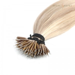 Human Remy Hair 20 inch Double Drawn Nano Tip Ring Hair Extensions 200g-Hair Extension Supplier