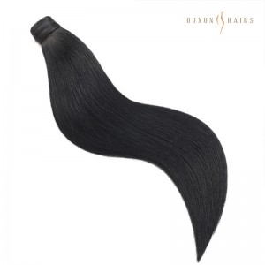 The #1 jet black ponytail hair extension adds instant length and volume to your ponytail with its sleek and glossy jet black color