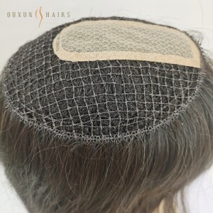 OXFT06 Silk Fishnet Topper European Remy Hair Piece Silk PE Line Toupee Phụ nữ Tóc Da đầu trông tự nhiên Tóc giả lụa Tóc không lưới Tích hợp tóc giả màu đen tự nhiên Các công ty sản xuất tóc giả