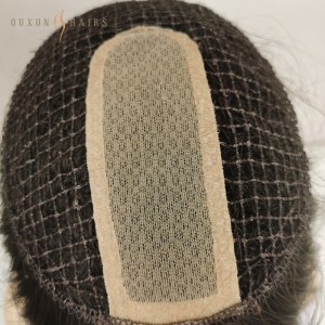 OXFT06 Silk Fishnet Topper European Remy Hair Piece Silk PE Line Toupee Women Hair Natural Looking Scalp Silk Wig Meshless Hair Integration Natural Black-Wig Manufacturing Companies