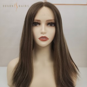 OXJW07 Wig Sheitel European Multidirectional 18″ Straight P6/8/14 Glueless HD Lace Frontal Wigs Lace Top Wigs Ash Brown to Blonde Highlight Balayage-Lace Wig Wholesale Supplier